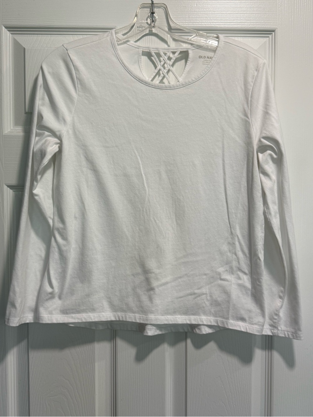 Old Navy White Long Sleeve Top with Lattice Back